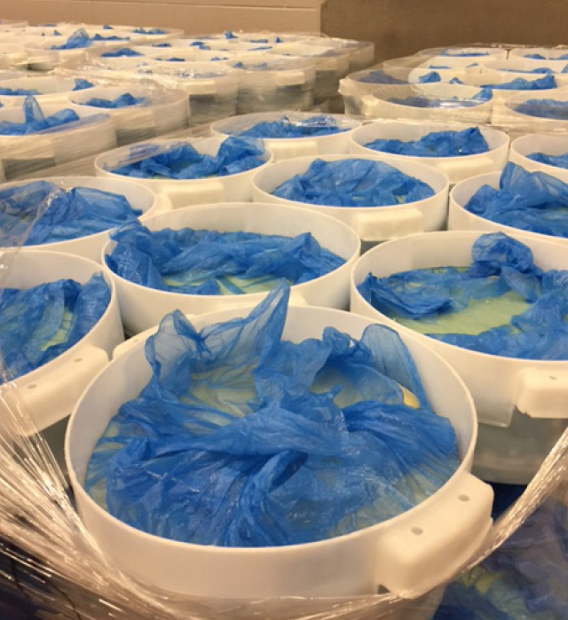 Delnet apertured film for cheese production food processing Conwed
